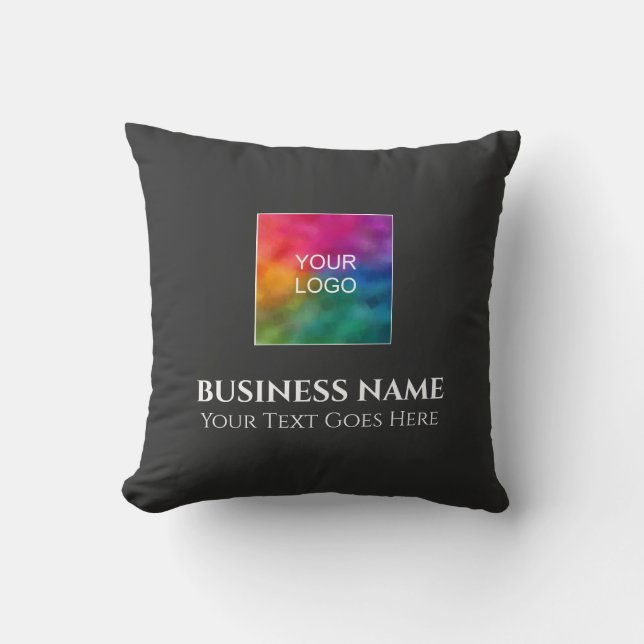 Add Upload Company Logo Double Sided Design Throw  Cushion (Front)