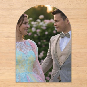 Add Wedding Photo Customise Acrylic Invitations