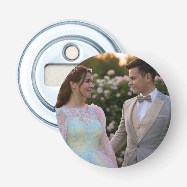 Add Wedding Photo Customise Bottle Opener (Front)