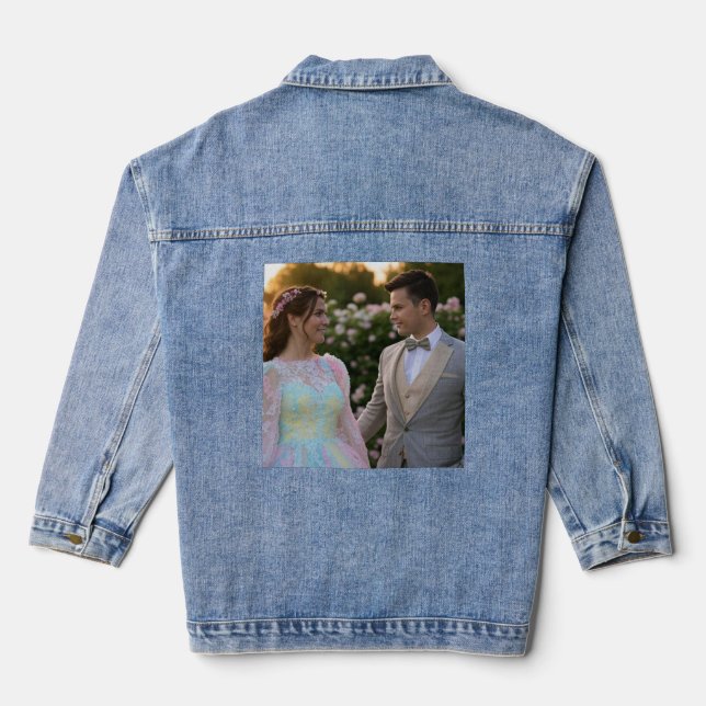 Add Wedding Photo Customise Denim Jacket (Back)