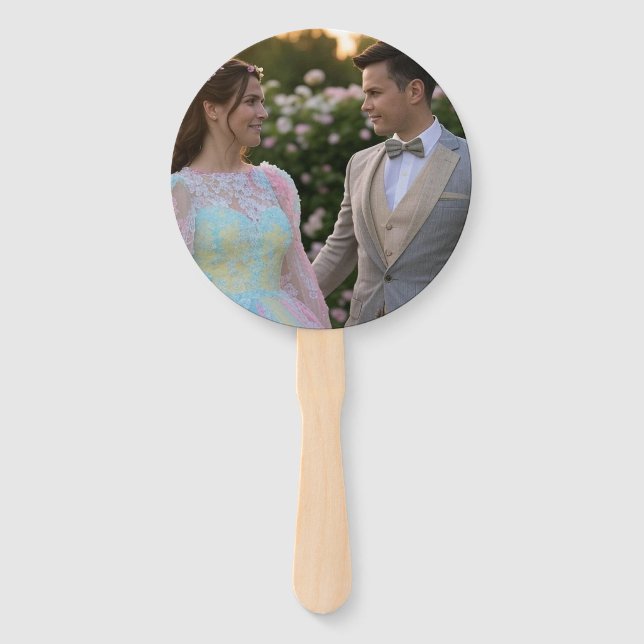 Add Wedding Photo Customise Hand Fan (Front)