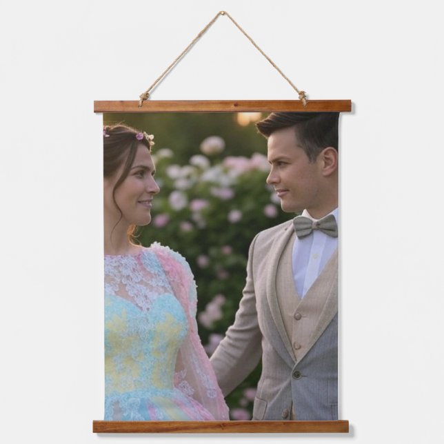 Add Wedding Photo Customise Hanging Tapestry (Front)
