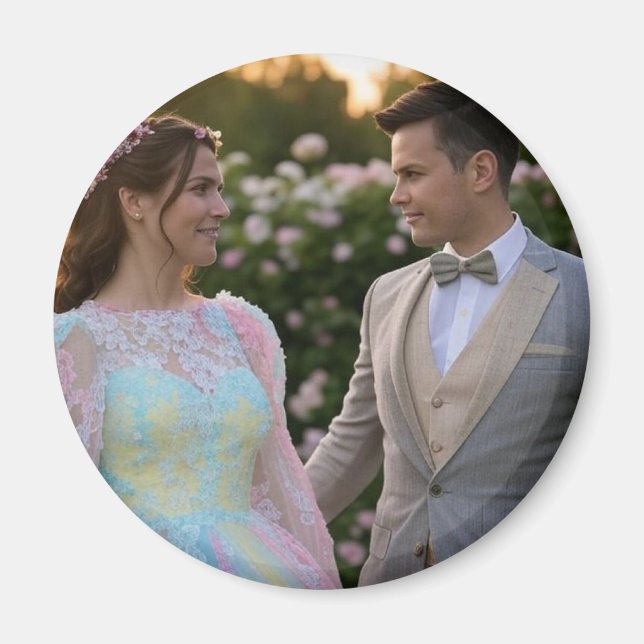 Add Wedding Photo Customise Magnet (Front)