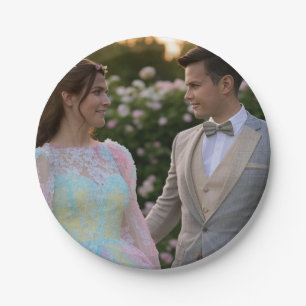 Add Wedding Photo Customise Paper Plate