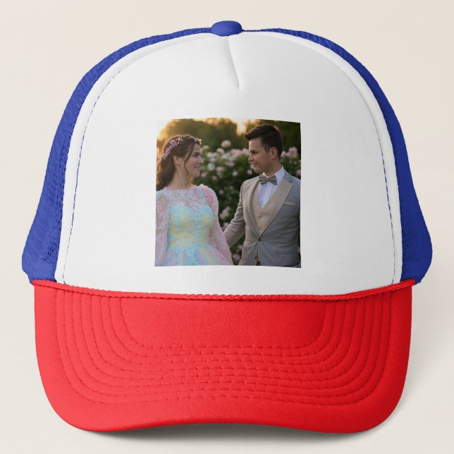 Add Wedding Photo Customise Trucker Hat (Front)