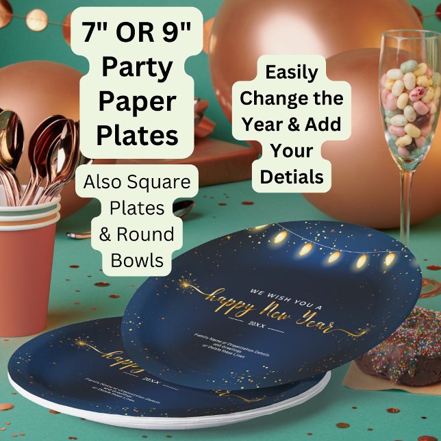 Add Year Family Organisation Details New Year 20XX Paper Plate (Creator Uploaded)