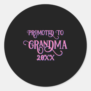Add Year Nk Promoted To Grandma Classic Round Sticker