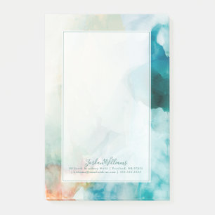 Add Yoir Name AversAversion - Blue Watercolor Post-it Notes