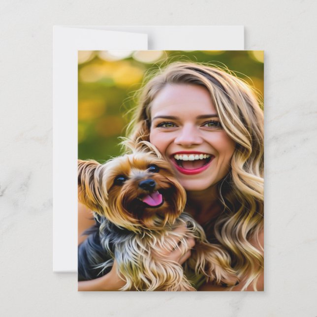 Add Yorkshire Terrier Photo Personalize Card (Front)