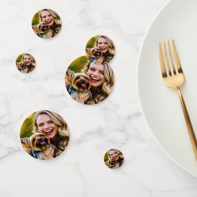 Add Yorkshire Terrier Photo Personalize Confetti (Group)