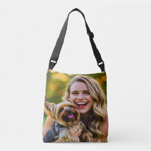 Add Yorkshire Terrier Photo Personalize Crossbody Bag