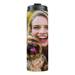 Add Yorkshire Terrier Photo Personalize Thermal Tumbler