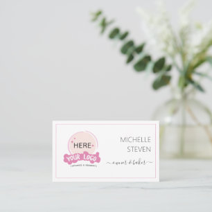 Add You Logo Pink Bakery Business Card