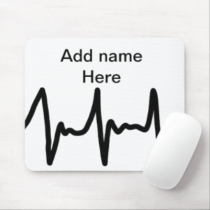 Add you name black music beats design music lover mouse pad