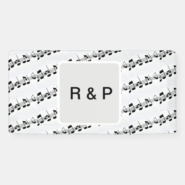 Add you name couple musical notes beats pattern bl banner (Horizontal)