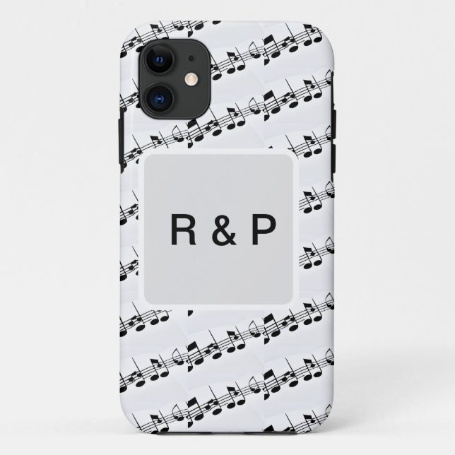 Add you name couple musical notes beats pattern bl Case-Mate iPhone case (Back)