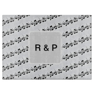 Add you name couple musical notes beats pattern bl cutting board