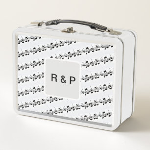 Add you name couple musical notes beats pattern bl metal lunch box