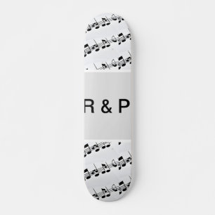 Add you name couple musical notes beats pattern bl skateboard