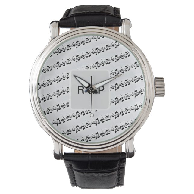 Add you name couple musical notes beats pattern bl watch (Front)