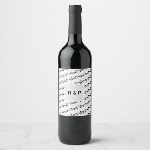 Add you name couple musical notes beats pattern bl wine label