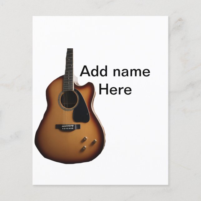 Add you name text brown acoustic guitar editable t (Front)