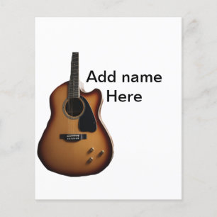 Add you name text brown acoustic guitar editable t