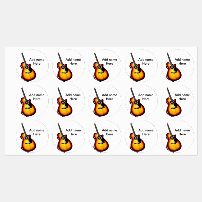 Add you name text brown acoustic guitar editable t (Sheet)