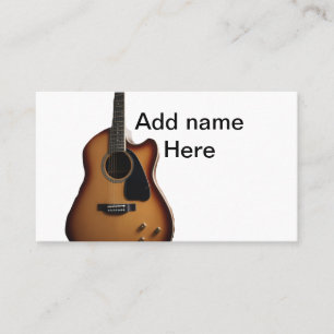 Add you name text brown acoustic guitar editable t business card