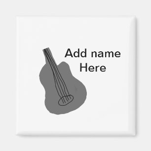 Add you name text brown acoustic guitar editable t magnet