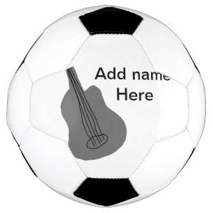 Add you name text brown acoustic guitar editable t soccer ball