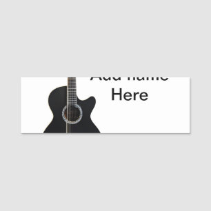 Add you name text brown acoustic guitar editable t tag