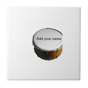 Add you name text brown black drum beats stick tile