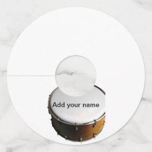 Add you name text brown black drum beats stick wine glass tag
