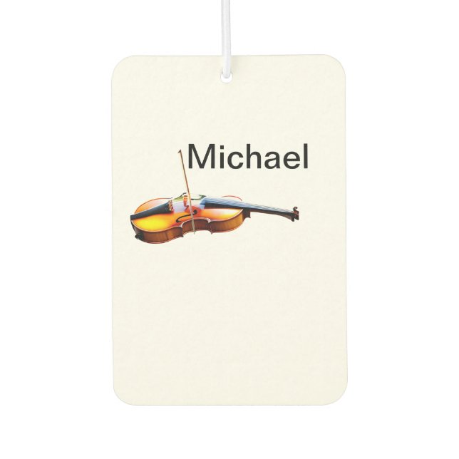Add you name text brown violin music lover throw p car air freshener (Front)