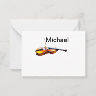 Add you name text brown violin music lover throw p card