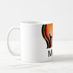 Add you name text brown violin music lover throw p coffee mug