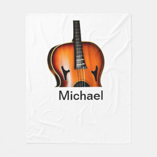 Add you name text brown violin music lover throw p fleece blanket