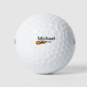 Add you name text brown violin music lover throw p golf balls