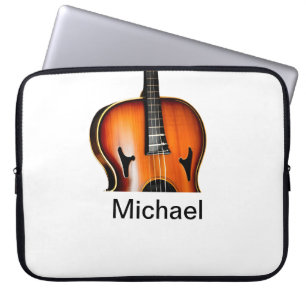 Add you name text brown violin music lover throw p laptop sleeve
