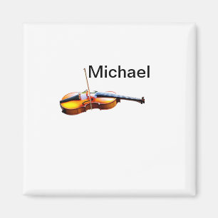 Add you name text brown violin music lover throw p magnet