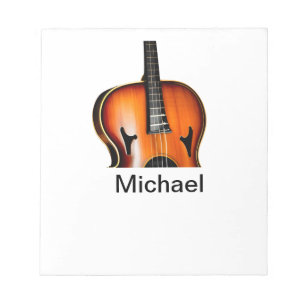 Add you name text brown violin music lover throw p notepad