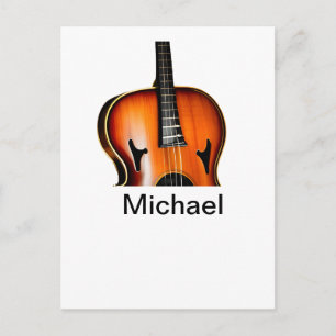 Add you name text brown violin music lover throw p postcard