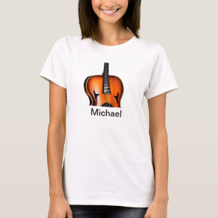 Add you name text brown violin music lover throw p T-Shirt