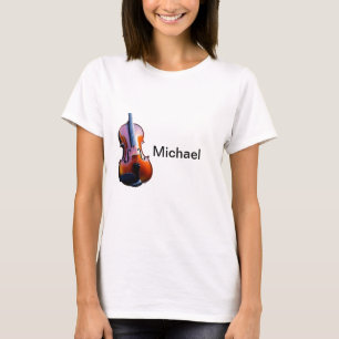 Add you name text brown violin music lover throw p T-Shirt