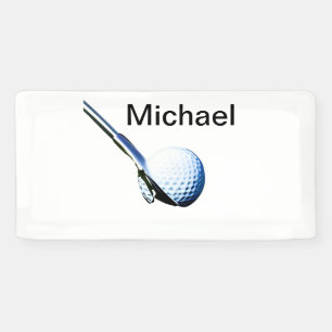 Add you name text golf ball club sports equipment banner