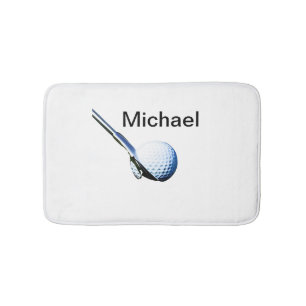 Add you name text golf ball club sports equipment bath mat