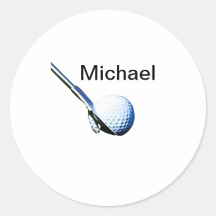 Add you name text golf ball club sports equipment  classic round sticker