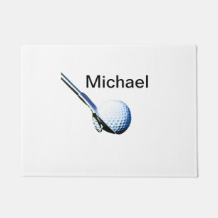 Add you name text golf ball club sports equipment doormat