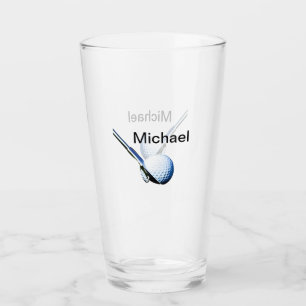 Add you name text golf ball club sports equipment glass